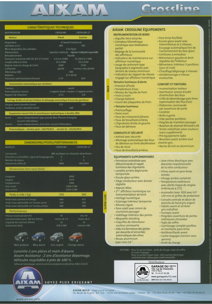 Aixam Crossline brochure