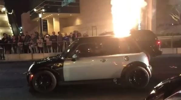 Mini with a helicopter engine