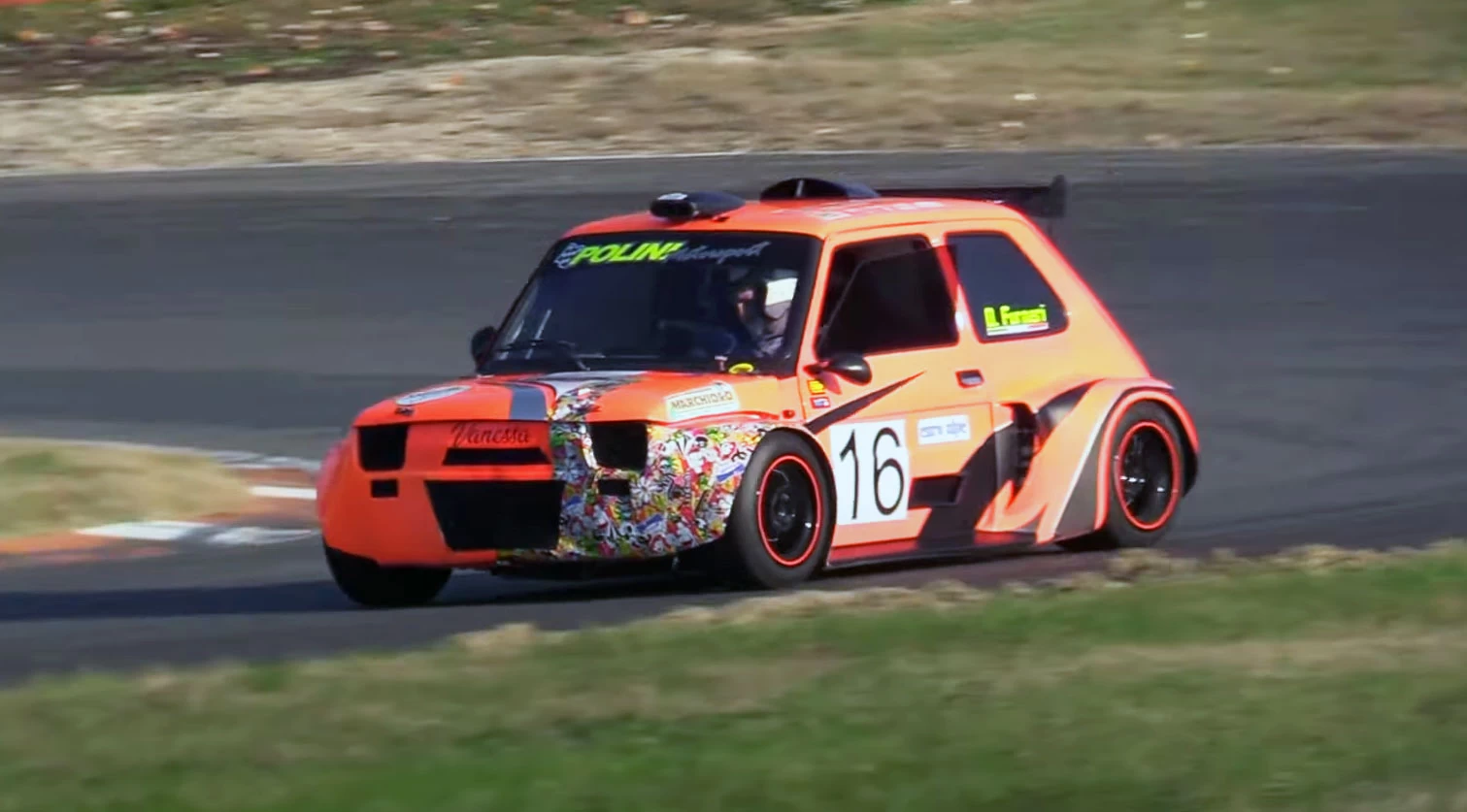 Fiat 126 Proto P2 With Honda CBR 100RR Engine On A Racing Track